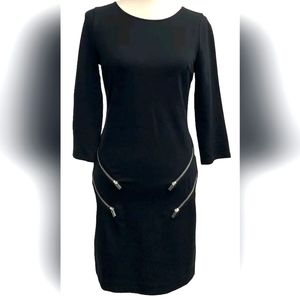 EXPRESS WORK COCKTAIL Little Black DRESS w/ Zipper DETAIL Size M $98